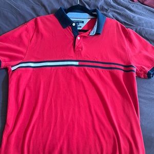 Red Tommy Hilfiger Polo Shirt
